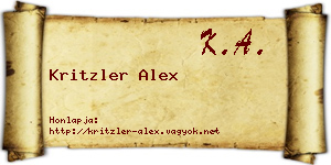 Kritzler Alex névjegykártya