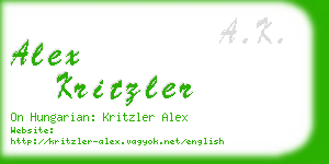 alex kritzler business card